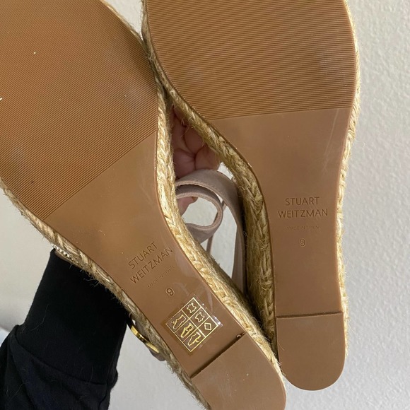 Stuart Weitzman Pink Suede Espadrilles wrap ankle sz 9 - Picture 6 of 9